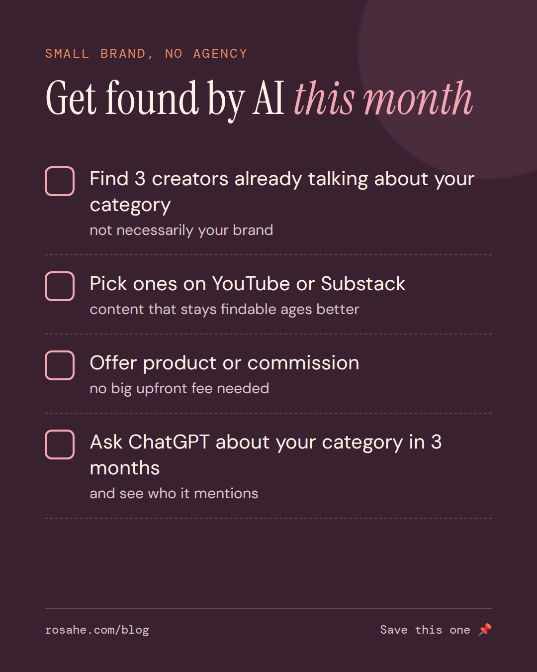 Checklist: get found by AI this month