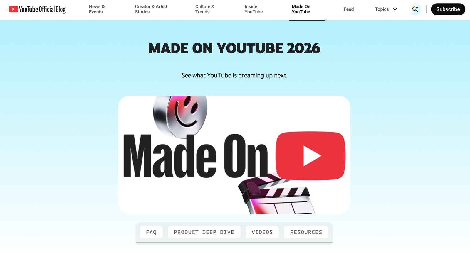 YouTube Official Blog: Made On YouTube 2026
